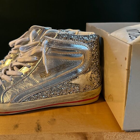gGolden goose suede toe laminated and glitter quarter leather silver, size 39 - Picture 5 of 7